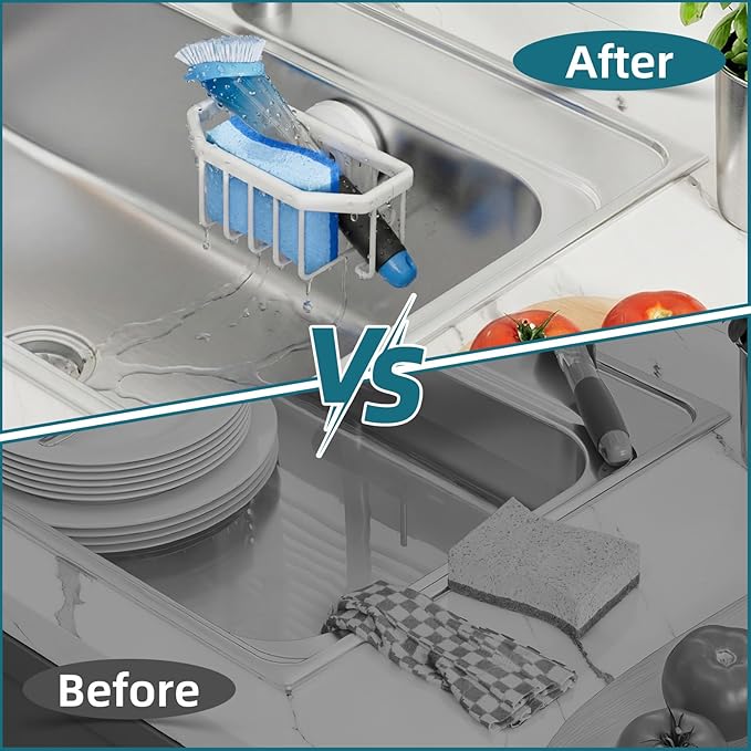 TAILI Sink Caddy with Strong Suction Cup, Sponge Holder