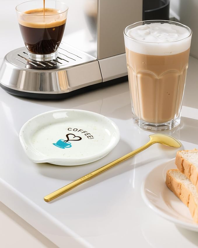 FANGSUN Coffee Spoon and Rest Set, Mini Spoon Holder