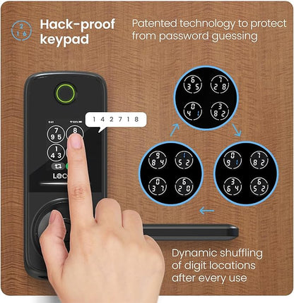 Lockly Smart Lock Secure Pro, Fingerprint Door Lock, Keyless Entry, Built-in