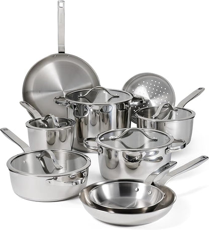 Tramontina Tempo Tri-Ply Base Stainless Steel 14-Piece Cookware Set