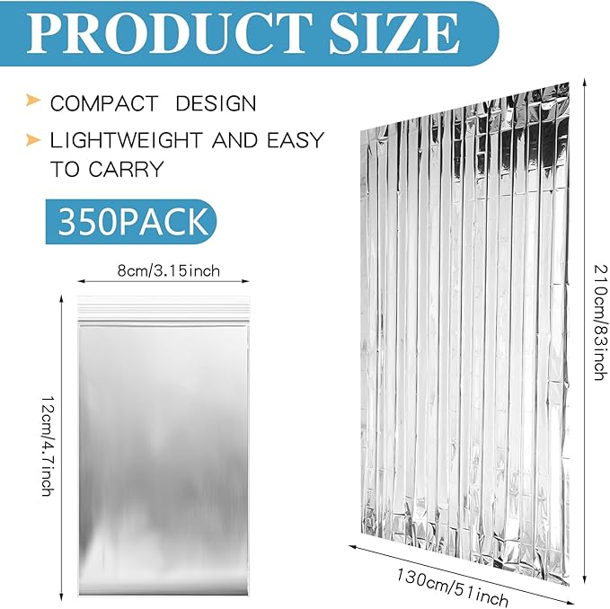 Macarrie Emergency Blanket Bulk - Survival Thermal Silver Foil Reflective Blankets Set Pack for Outdoors Shelter Space, Camping, Hiking, First Aid Supplies, Homeless Donations