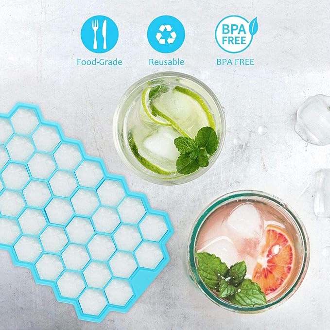Azyh Ice Cube Trays for Freezer, 2 Pack Ice Cube Tray