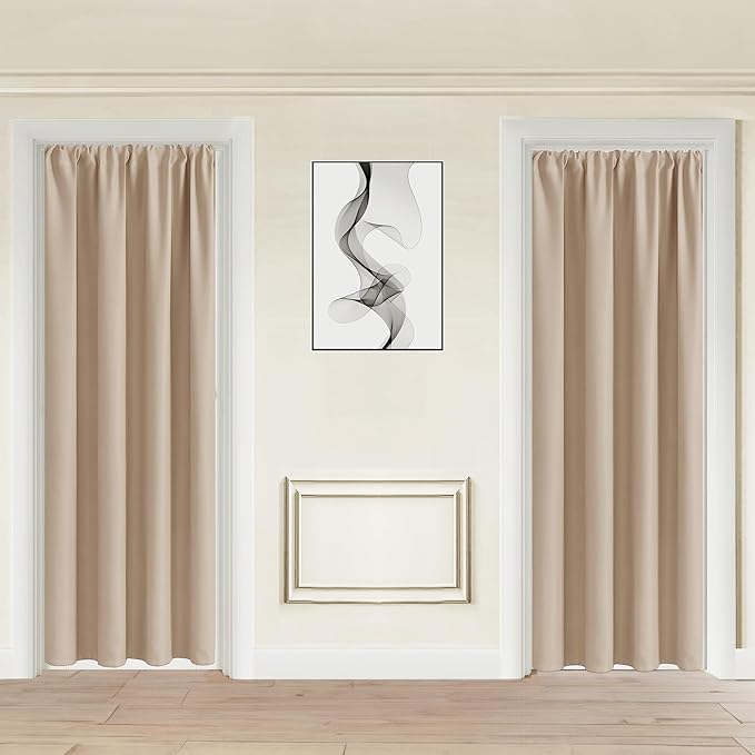JIUZHEN Blackout Doorway Curtains 80 inch Length