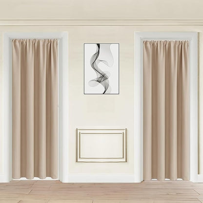 JIUZHEN Blackout Doorway Curtains 80 inch Length