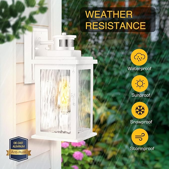 VIANIS 2 Pack Motion Sensor Outdoor Wall Lantern, Anti-Rust Waterproof Exterior