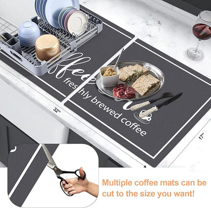 Findosom Dish Drying Mat, Cuttable Drying Mat