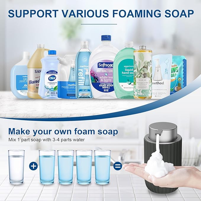 Ceramic Foaming Soap Dispenser, 12 oz Bathroom Foam Hand Soap Dispenser