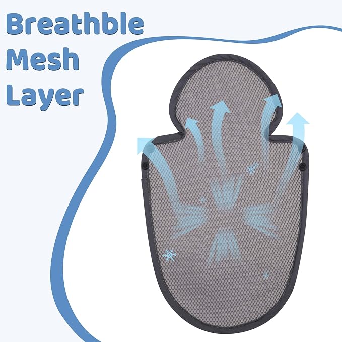 Pro Goleem Breathable 3-in-1 Infant Car Seat Head Support, Soft Infant Car Seat Insert, Carseat Cushion for Toddler, Perfect for Car Seat, Strollers, Swings, Carrier, Bouncer, Black and Grey