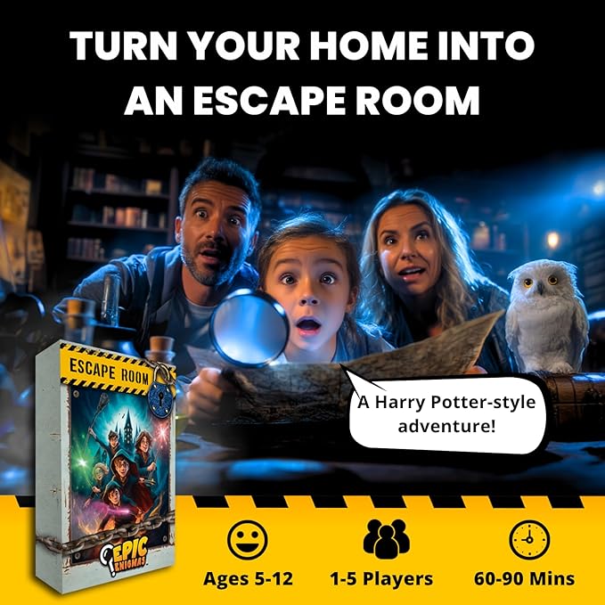 | Harry Magic Escape Room | Ages 5 to 12 | 5 Thrilling Enigmatic Rooms | Family Board Game Kids | 1-5 Players