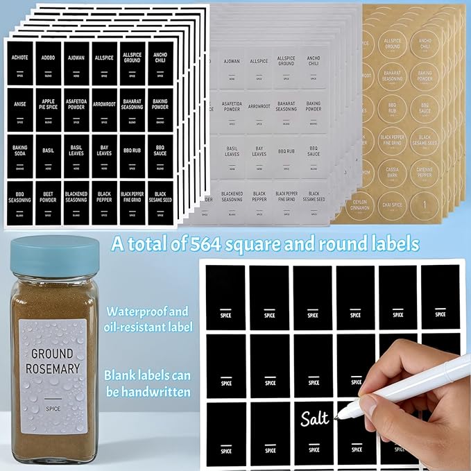 Spice Jars with Labels