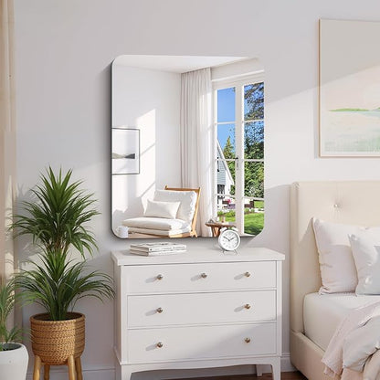 CILIBER Frameless Wall Mirror, HD Shatterproof Vanity Mirror
