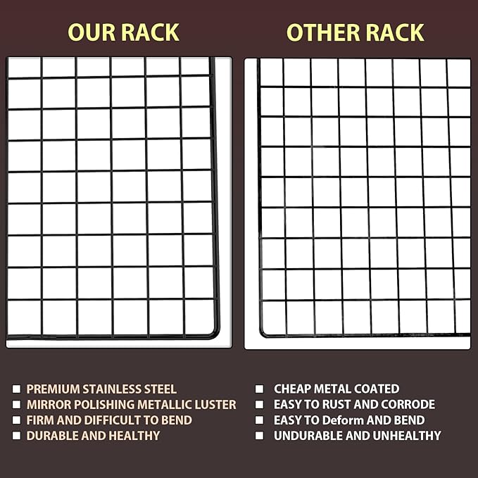 Briout Cooling Rack for Baking, Thick Wire Cookie Rack for Cooking, Oven Safe