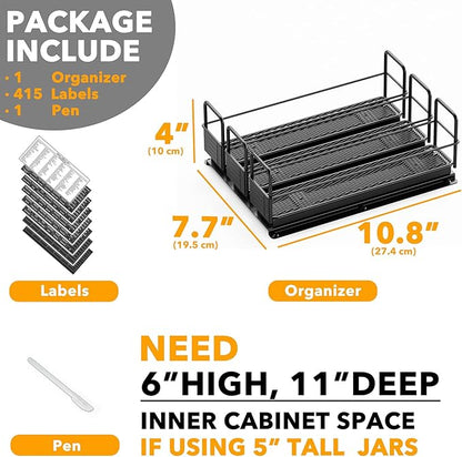 SpaceAid Pull Out Spice Rack Organizer