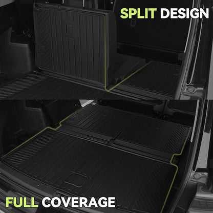 Tongama-Floor Mats for 2018-2024 Audi Q5(Not for PHEV), All Weather TPE Floor Liners & Trunk Mat & Backrest Mats for Audi Q5 Waterproof Interior Accessories