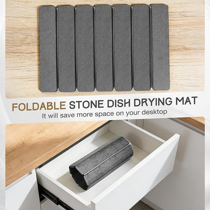Stone Drying Mat, HQAUT Quick Dry Dish Drying Mat