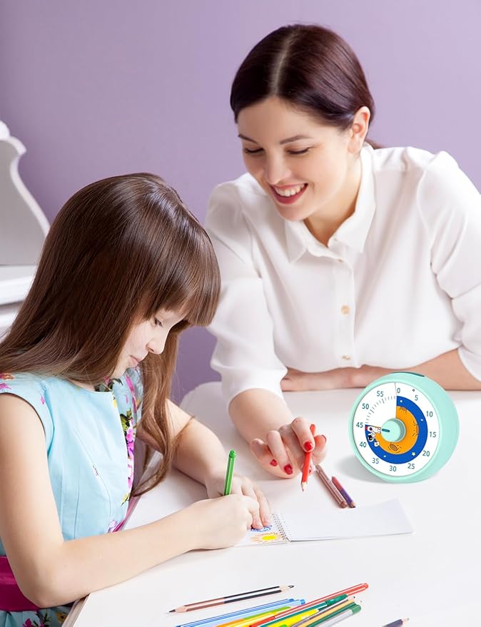Visual Timer for Kids, 60-Minute Countdown Timer for Classroom Office Kitchen