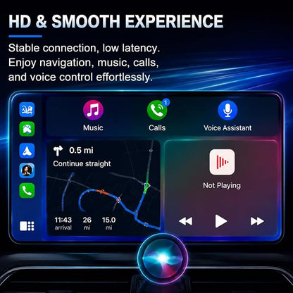 Compact USB Wireless Carplay/Android Auto Adapter for Suzuki S-Presso 2019-2026,Voice Control Plug and Play