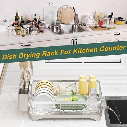 LIYI Dish Drainer, Large Capacity Storage,