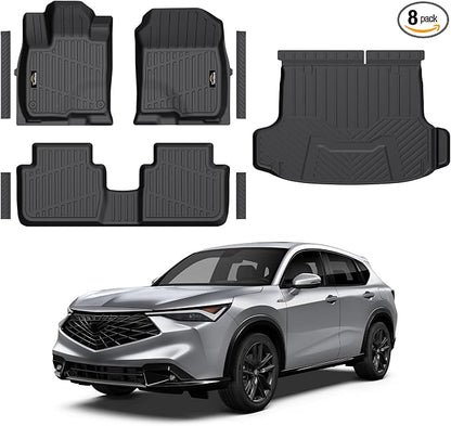Floor Mats & Cargo Liner Custom Fit for Acura ADX 2025 All Weather TPE Rubber 1st & 2nd Floor Liners Automotive Trunk Mat for Acura ADX 2025 Accessories, Black