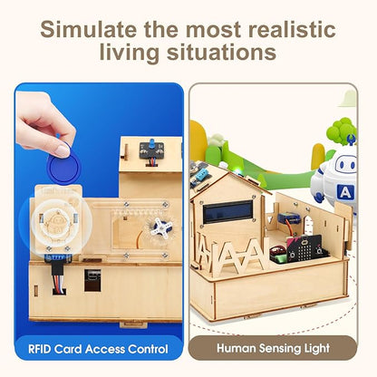 STEM Kits for Kids Age 12+, ACEBOTT Smart Home Basic Starter Kit(Included Micro:Bit), STEM Toys Compatible with Makecode, Coding Set with House Building, Sensors & App Control, Gift for Boys and Girls