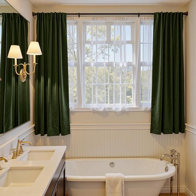 Lazzzy Velvet Blackout Curtains Thermal Insulated Room Window Drapes Super Soft