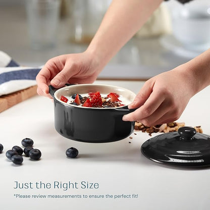 Kook Ceramic Mini Cocotte Set, Small Casserole Dishes