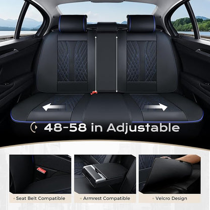 Coverado Car Seat Covers, Car Seat Covers Front Seats, 2-Pack Front Seat Cover, Nappa Leather Waterproof Seat Covers, Car Seat Protectors, Automotive Seat Covers Universal Fit for Most Vehicles