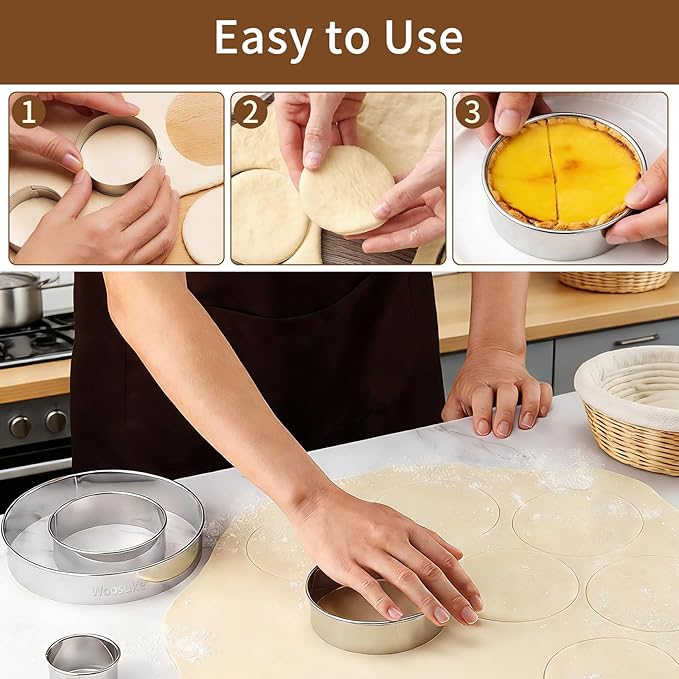 9Pcs Round Cookie Cutter Set