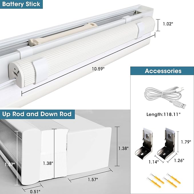 SmartWings Motorized Cellular Shades, Honeycomb Blinds Compatible