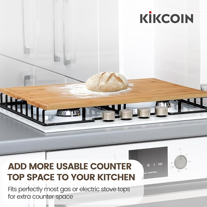 Kikcoin Bamboo Cutting Boards for Kitchen, 3XLarge Wood Cutting Board