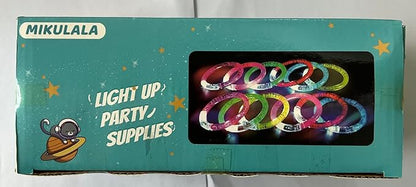 24Pcs Glow in the Dark Party Supplies for Kids/Adults, Flashing Light up Toys LED Bracelets Halloween Glow Sticks, Mardi Gras Party Favors Carnival Birthday Concert Gifts Accessory