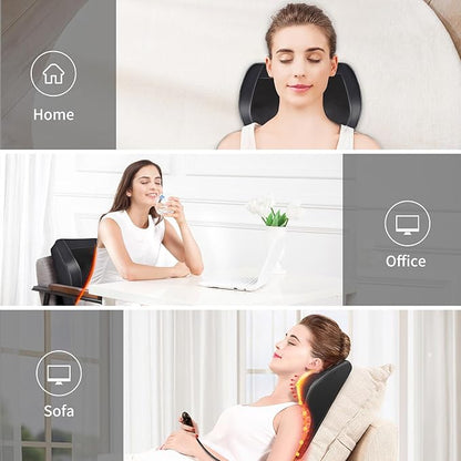 Boriwat Back Massager with Heat, 3D Kneading Massage Pillow