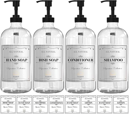 Sunrise Premium 16 OZ Clear Glass Soap Dispenser