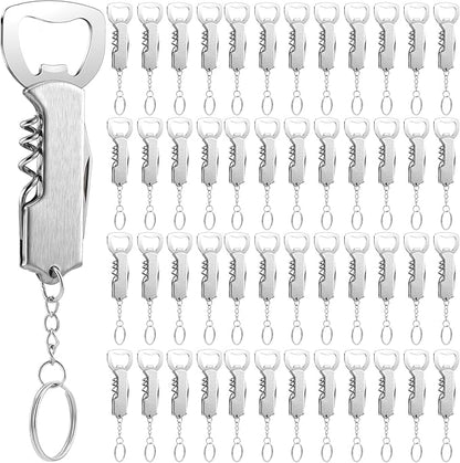 Ziliny 48 Pcs Bottle Opener Keychain Bulk Wine Bottle Beer Opener Keychain