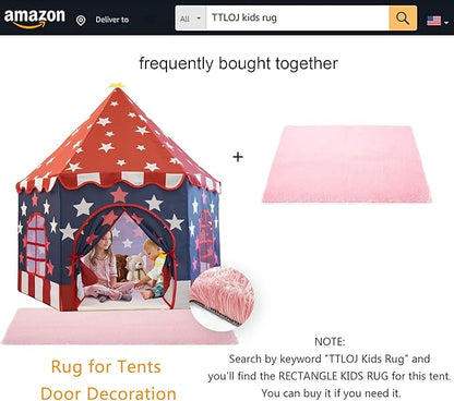 Large Girls Play Tent Princess, Boys Castle Kids Playhouse Indoor Outdoor Toddler Teepee | American Style Design, Age 3-8| Detailed Instructions| Colorful Package| Christmas Birthday Gift red