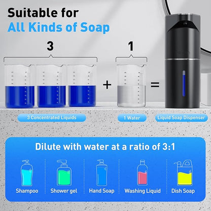 Fantictas Automatic Soap Dispenser, Touchless Hand Wall Mount Rechargeable 3