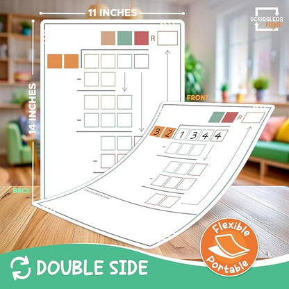 SCRIBBLEDO Long Division Practice 11”x14” Reusable Sheets Math Manipulatives for Classroom Teaching Materials 5th Grade Classroom Must Haves Special Education Math Centers 10-Pack Dry Erase Sheets