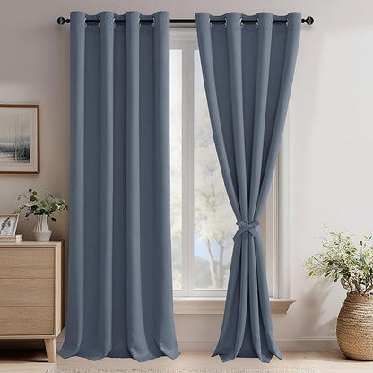 JIUZHEN Dusty Blue Blackout Curtains