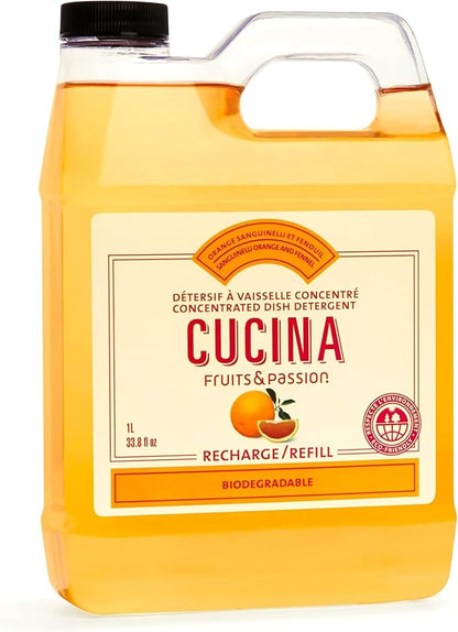 Cucina Sanguinelli Orange and Fennel Concentrated Dishwashing Detergent Refill 33.8 Fluid Ounces
