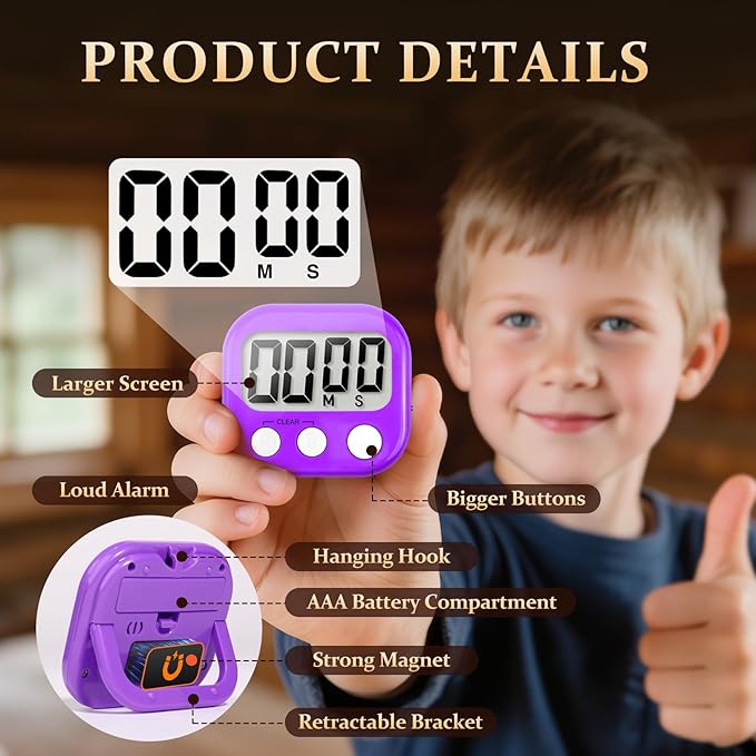 12 Pack Digital Kitchen Timer Small Classroom Timers