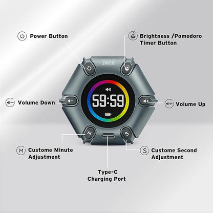 Printers Jack Timer, Visual Pomodoro Timer, Productivity Cube Mute & Vibration