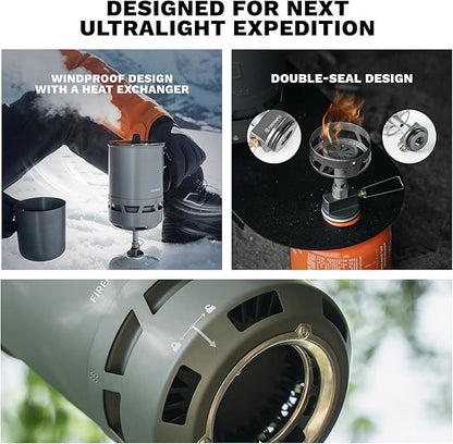 Fire-Maple Petrel Quickboil Pro Ultralight Cooking System ??Compact & Fast-Boiling Backpacking Stove Pot Set, Ideal for Hiking, Solo Camping, Travelling, Hunting Trips, etc