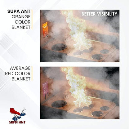 Supa Ant Silicone Fire Cloak for Fireproof Suit Emergency Blanket for Home and Kitchen - Emergency Poncho as Heat Shield Blanket - Fire Resistant Hoodie - Escape Suit with Cape and Hood (75x60 in.-XL)