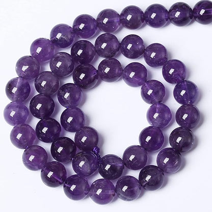 10MM 38PCS Natural Stone Purple Amethyst Crystal AAA Grade Quartz Beads for Jewelry Making DIY Bracelet