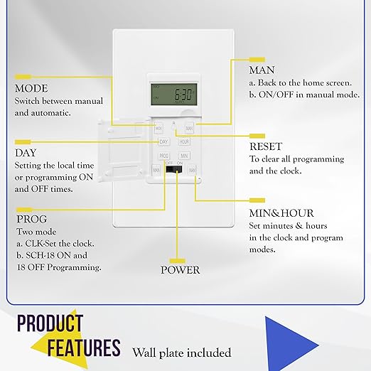 ENERLITES Programmable Digital Timer Switch