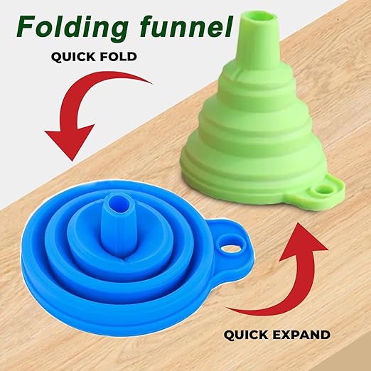Kitchen Funnel Set of 3, Medium and Large, Kitchen Gadgets Accessories Foldable