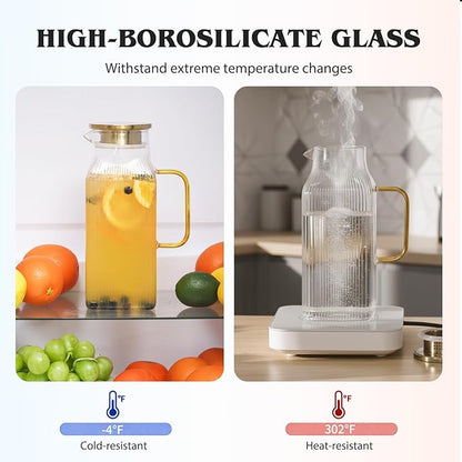 2 Pack 68oz/2 Liter Square Glass Pitcher
