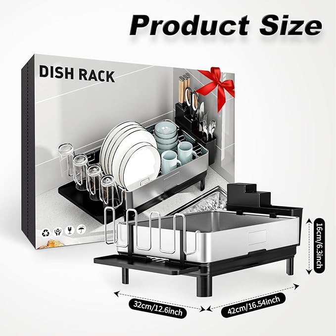 Ewaiira Dish Drying Rack, 304 Stainless Steel Dish Racks