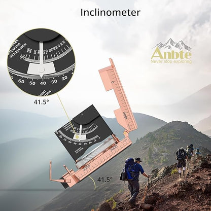 Compass Hiking Survival, IP65 Waterproof Metal Compass with Sighting Clinometer and Carry Bag, Multifunctional, Professional, for Camping Hunting Hiking Navigation