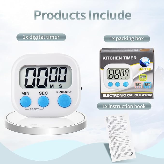 4 Pack Digital Kitchen Timer Magnetic Digital Timer